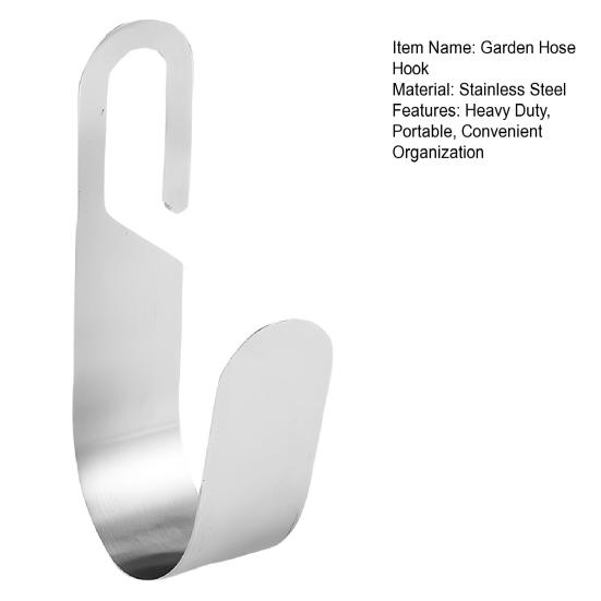 Вешалка для садового шланга из нержавеющей стали, настенное крепление, крючок для поливочной трубы, прочный держатель для сельскохозяйственных труб, органайзер для хранения в саду, гараже, дворе