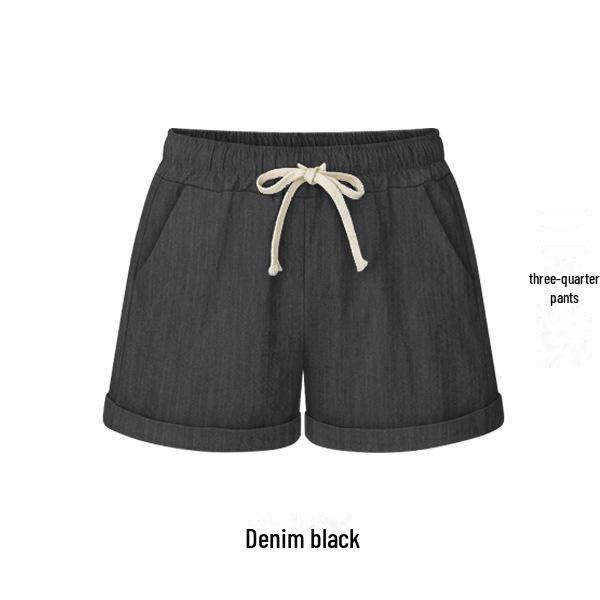 Женские летние шорты широкого кроя: Свободные, облегающие, легкие повседневные брюки для больших размеров