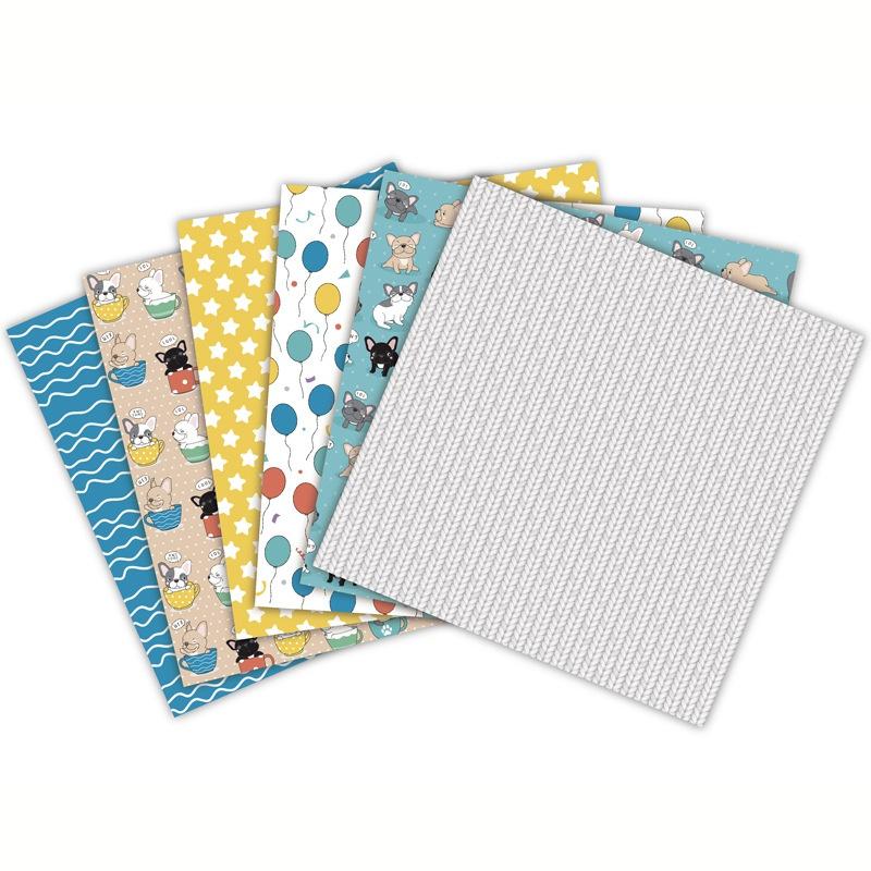 6-inch Cute Dogs Printing DIY Photo Album Scrapbook Hand Account Background Paper Card Making Background Paper Single