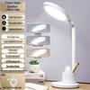 Rechargeable Eye-Protection Desk Lamp with Phone and Pen Holder for Study or Bedroom