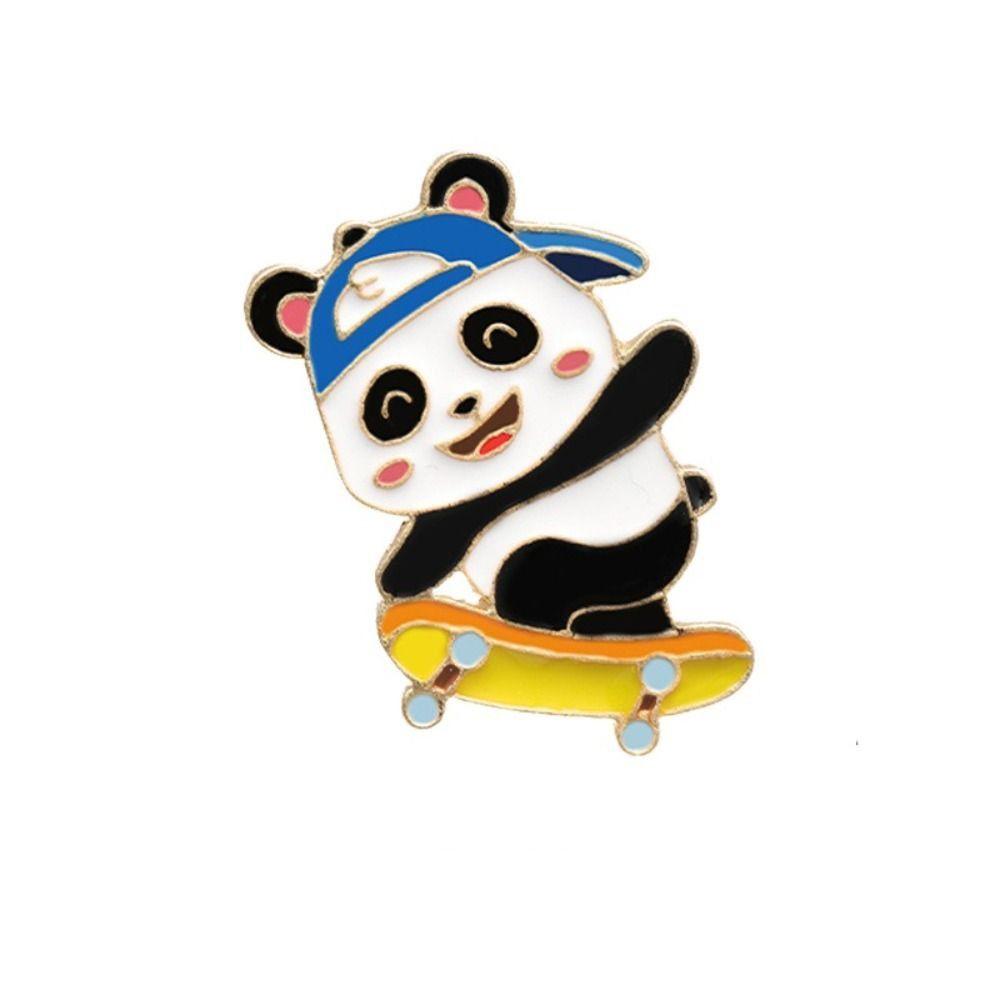 Enamel Giant Panda Zinc Zinc Alloy Brooch Oil Dripping  Cute   Kids