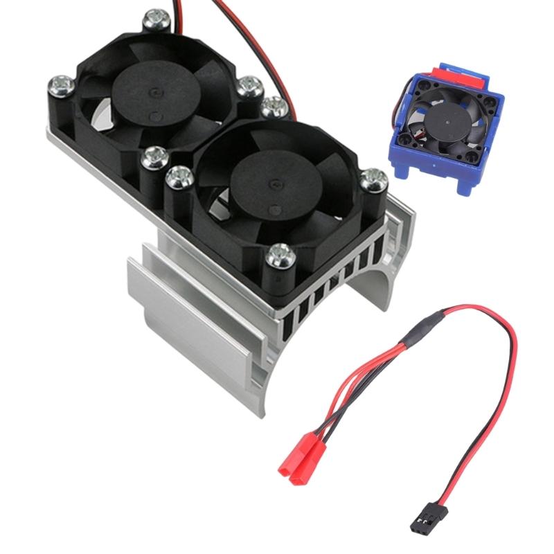 Double Cooling Fan Set For 540 3660 Motors 2000RPM Efficient Heat Dissipation for 1/10 Remote Vehicle