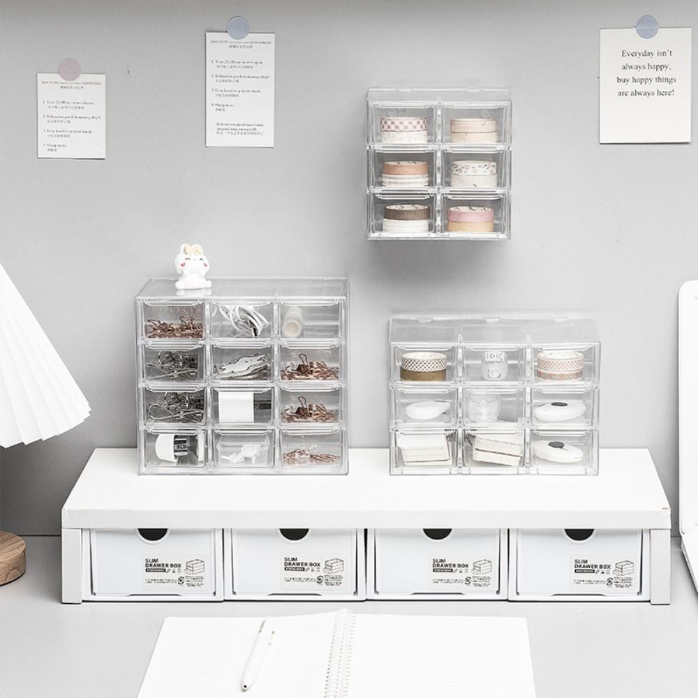 Ящик для хранения ювелирных изделий, органайзер для канцелярских принадлежностей, прозрачный ящик для хранения на рабочем столе