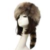 Ladies Winter Hat Soft Thick Faux Fur Decor Heat Retention Cossack Style Windproof Anti-slip Elastic Flat Top No Brim Washable Outdoor Cap
