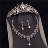 Великолепные хрустальные цветочные тиары, свадебные комплекты украшений для женщин, корона, ожерелье, серьги, комплект для невесты, африканские свадебные украшения