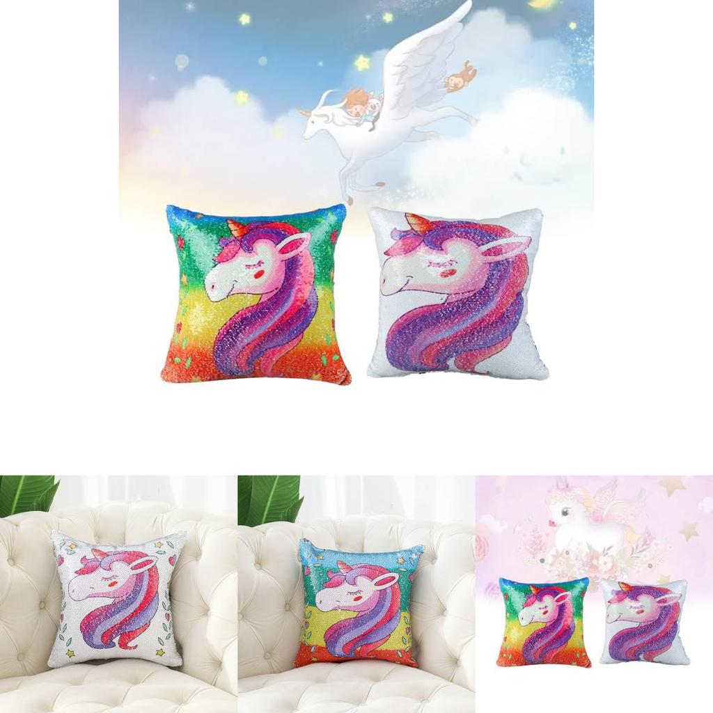 Customizable Cartoon Sequin Cushion Cover For Vibrant Sofa And Car Seat Decoration