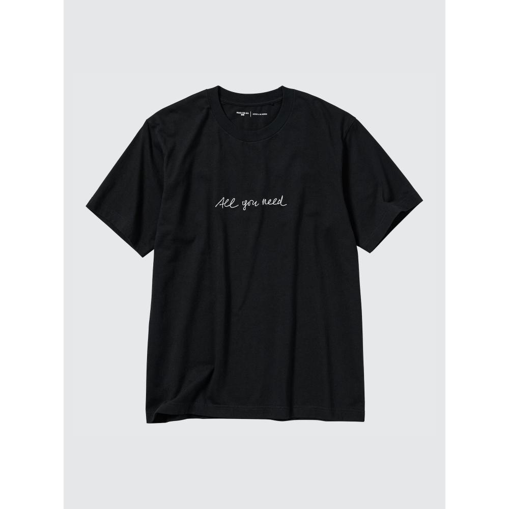 Uniqlo Мир для всех Графический Футболка с коротким рукавом Обычный покрой H Dem