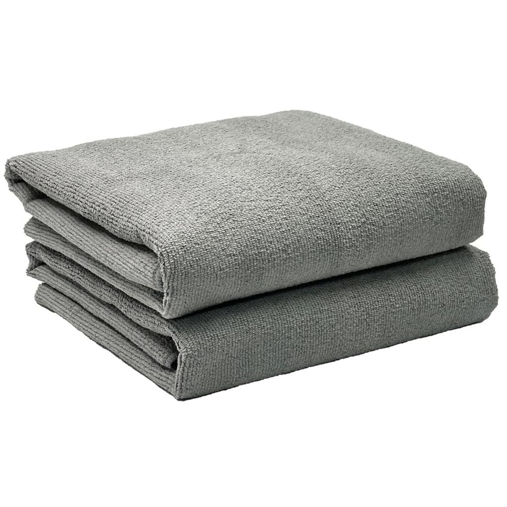 TARO WORKS Microfiber Car Wash Super Pack of Gray Towels, Absorbent, Quick-Drying, 60x120cm, 2, Large, Scratch-Resistant,
