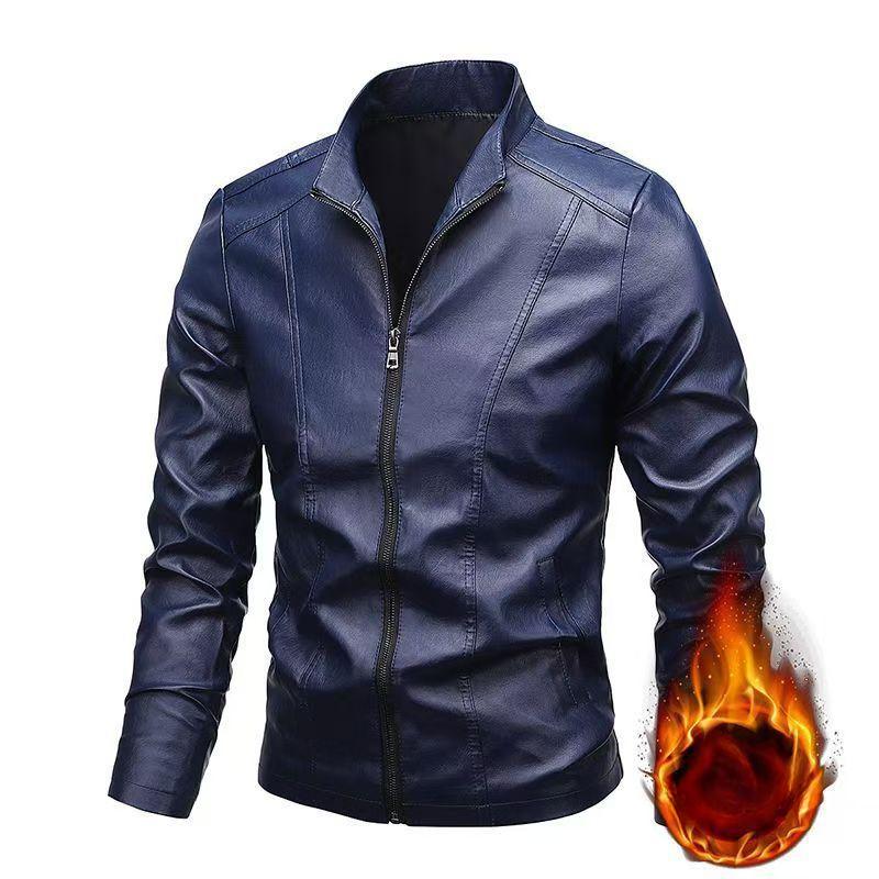 Осенне-зимняя новая мужская кожаная куртка в корейском стиле. Тонкая, модная, красивая и универсальная кожаная куртка.