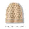 Женская шапка-бини из 100% чистого кашемира, вязаная текстурным узором, зимняя, теплая, мягкая, свободная шапка-носок, аксессуар для холодной погоды