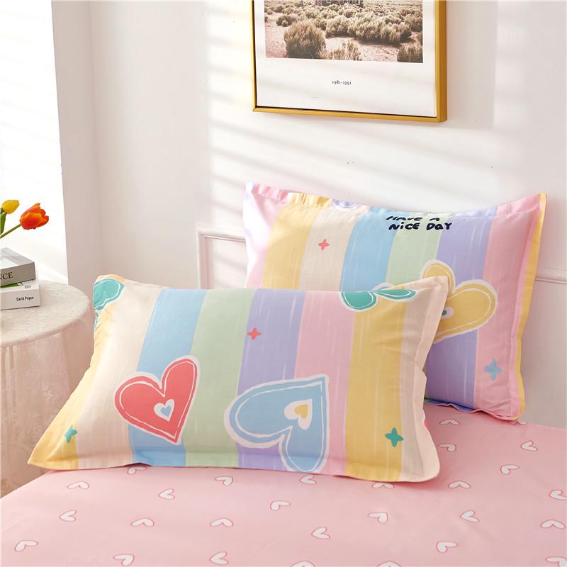 100% Cotton Twill Pillowcase Set - 2 Pieces, 48x74cm, Suitable for Single Student Dormitory.