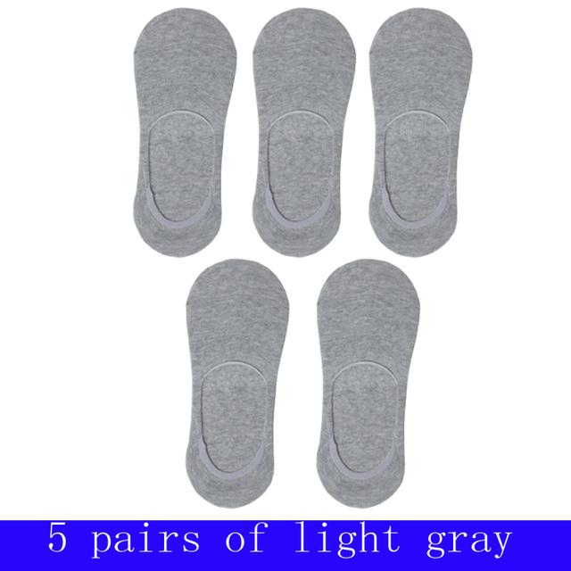 Мужские носки Banboo и хлопковые носки в упаковке, 5 пар, модные повседневные нескользящие силиконовые невидимые тапочки, мужские носки-невидимки, размеры 37-43