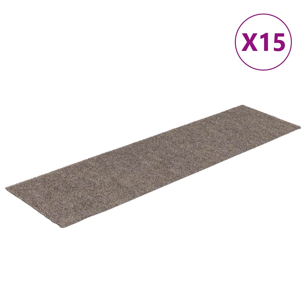 Vidaxl Samoprzylepne Nakładki Na Schody, 15 Szt., 76X20 Cm, Kremowe
