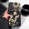 Простой цветочный принт тонкий мягкий чехол для Samsung S25 S24 FE S23 Ultra S22 A16 A15 A56 A55 A36 A35 A34 противоударный матовый TPU кожаный текстурный чехол для телефона