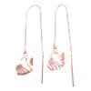 Purple Gold Heart-Shaped Butterfly Earphone, Exquisite Trendy Fashion Rose Gold-Plated Color Gold Earphone.