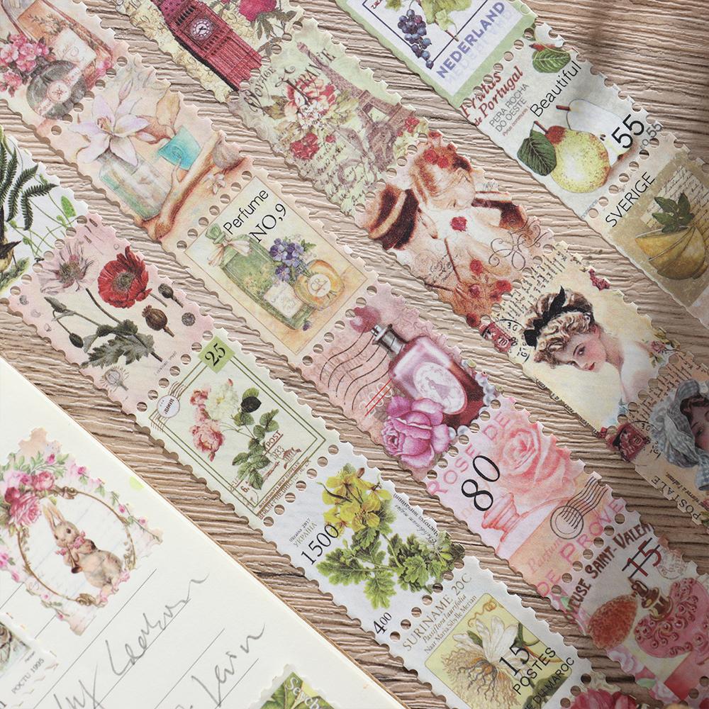 Diary Planner Decorative Scrapbooking Sticker Post Office Label Vintage Stamp Tape Washi Stickers