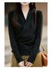 Women's Fashionable Slimming V-Neck Casual Base Shirt - Autumn/Winter 2025 Collection