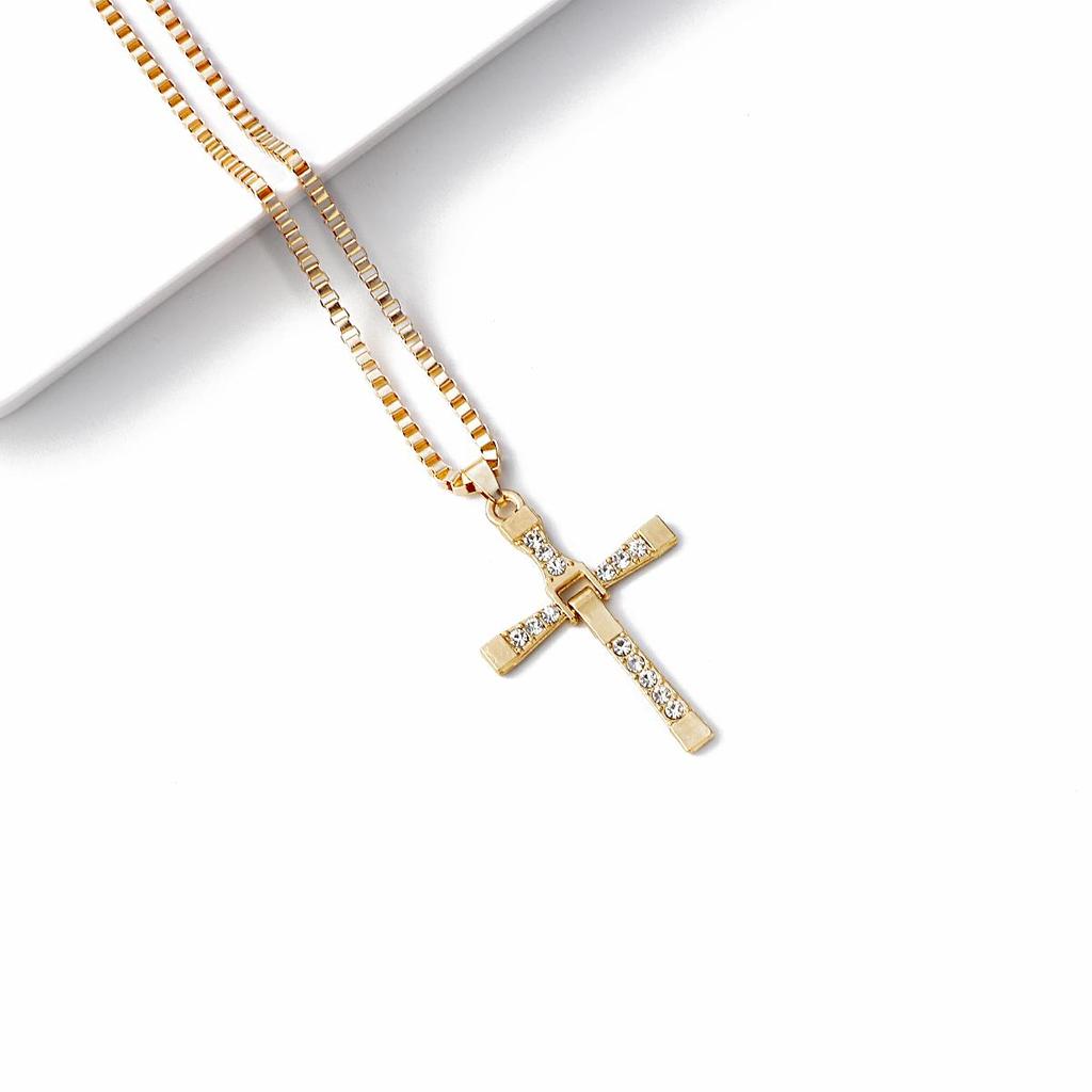 New Hot Style Men Fashion Jewelry Gifts The Fast and the Furious Toretto Cross Charms Necklace Long Necklaces