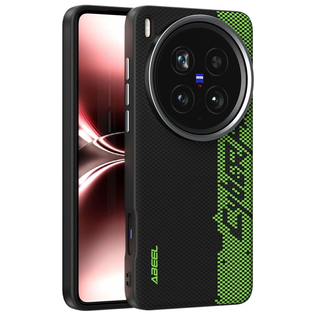 ABEEL Для vivo X200 Ultra 5G Магнитный Чехол Микро-тиснение 6D Печать ПК ТПУ Алюминиевый сплав Кожаный Чехол для Телефона