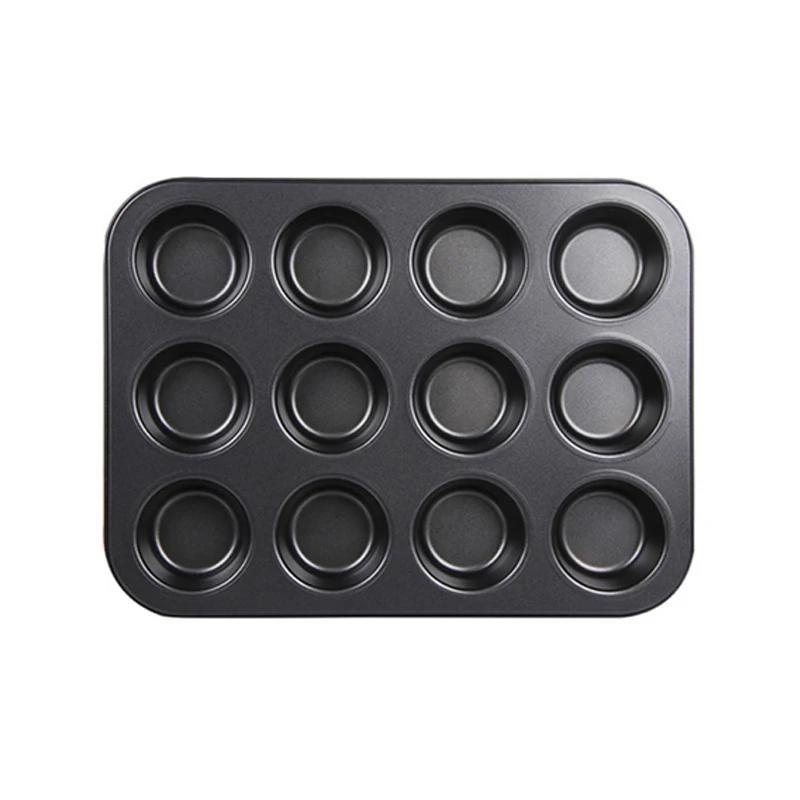 D5 6/12 Cup Square Cupcake Baking Pan Easy To Clean Cupcake Mold Muffin Baking Pan Carbon Steel Baking Pan Non-stick Baking Pan