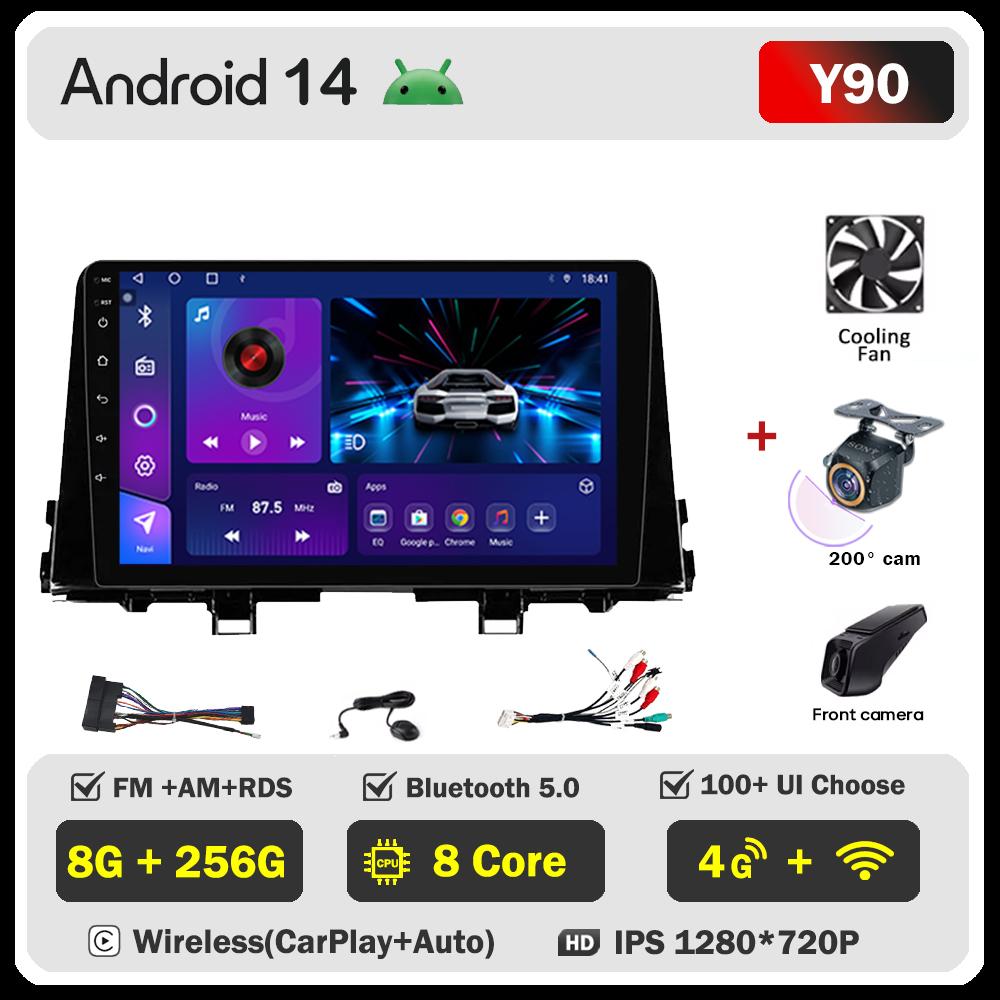 Автомобильный видеоплеер для KIA Morning 3 Picanto 2017-2020 Carplay Android 14 авто радио интеллектуальная система GPS навигация 5G Wifi