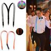 Light Up Glowing Bow Suspenders Glow in The Dark Pants Strap Clip  Party Supplies