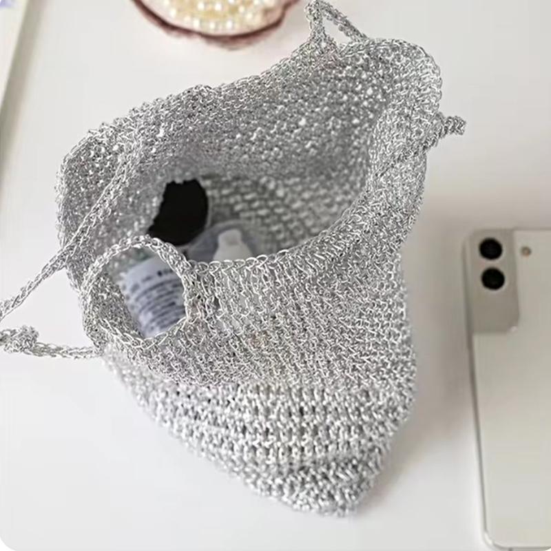 1PcsSparkling yarn,Knitted bag,DIY Line,Christma Decoration,Gold and Silver line,Silver Thread