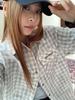 Женская рубашка Sunai в корейском ретро-стиле с клеткой и воротником-поло с длинным рукавом - Повседневный и универсальный весенний шик