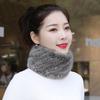 New Women Mink Fur Scarves Lady Natural Fur Headband Fashion Knit Ring Scarf Winter Warm Good Elastic Neck Warmer Scarves