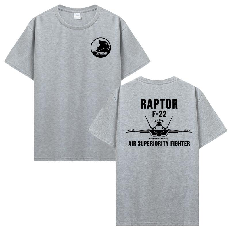 Новая хлопковая футболка с круглым вырезом USAF Raptor F-22 Superior Fighter Графическая футболка Унисекс Топы Футболки Уличная одежда Повседневная Модная футболка