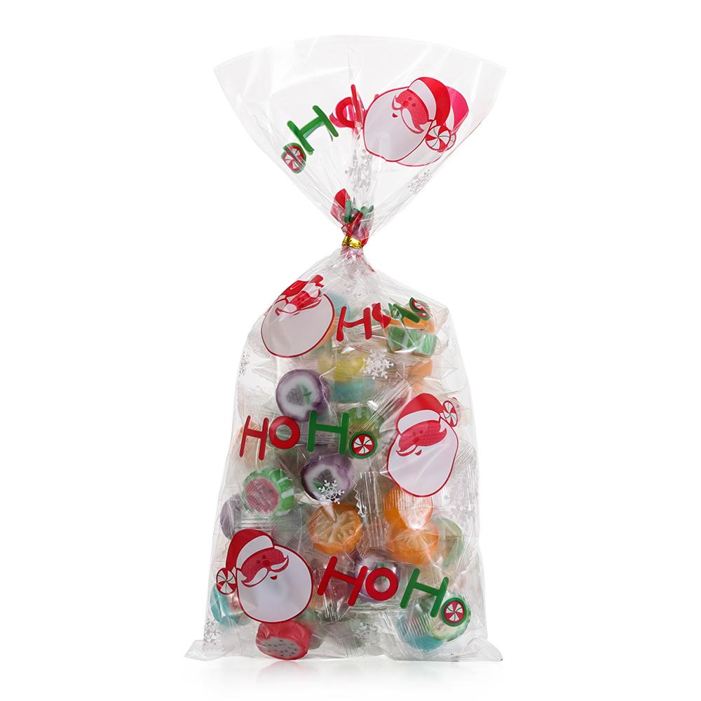 Plastic Snowmen Snowflakes Santa Claus Merry Christmas Biscuit Bags Candy Treat Bag Xmas Candy Bags