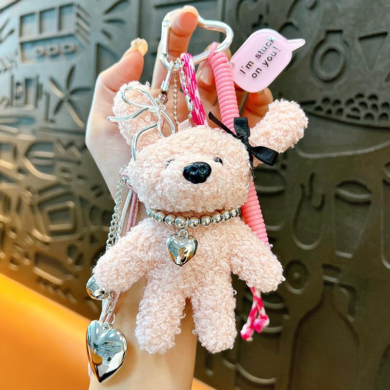 Любовь Красочная Веревочная Плюшевая Брелок Медведь Милый Изысканный Подвеска для Сумки Шарм для Сумки