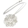 [Q1116] - Silver (rhodium-plated) 'Flora' Designer Necklace - 45 Cm 40 Mm