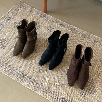 Огромное увеличение внутренней высоты, хорошо выглядящее, Merad остроносые короткие ботинки женские 2025 новые осенние взрывные тонкие ботинки Мартин, ботильоны