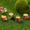 Mini Tree Stump Miniature Figurine House Resin Statue Micro Landscape Fairy Garden Craft Dollhouse Ornament Home Decoration