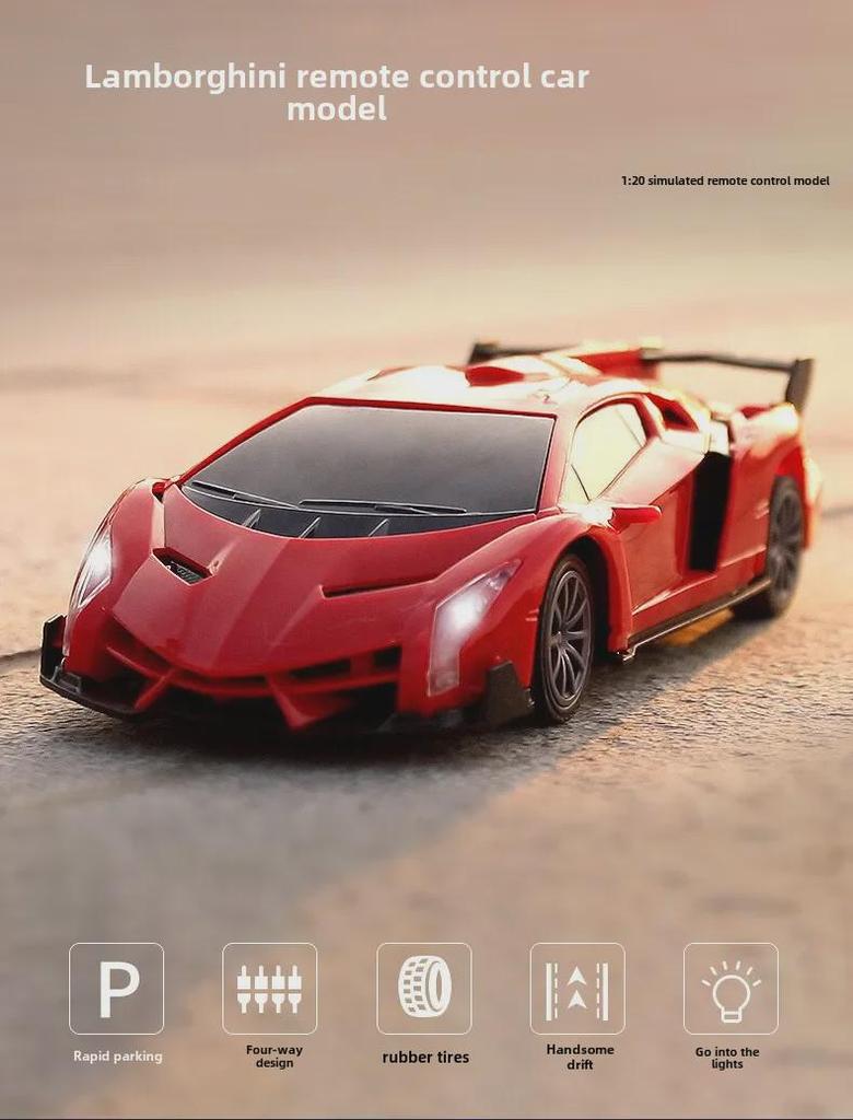 1:20 Wireless RC Drift Police Car with Lights - Children's Electric Toy