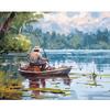 Рамка для рыбалки, картина по номерам для поделок, подарок для взрослых, наборы, пейзаж, современная настенная художественная картина по номеру для домашнего декора, 40x50 см