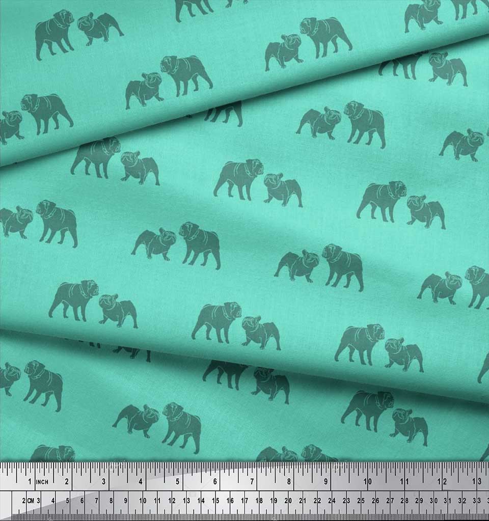 Soimoi Японская креп-сатиновая ткань с принтом Bull Dog на метр шириной 42 дюйма