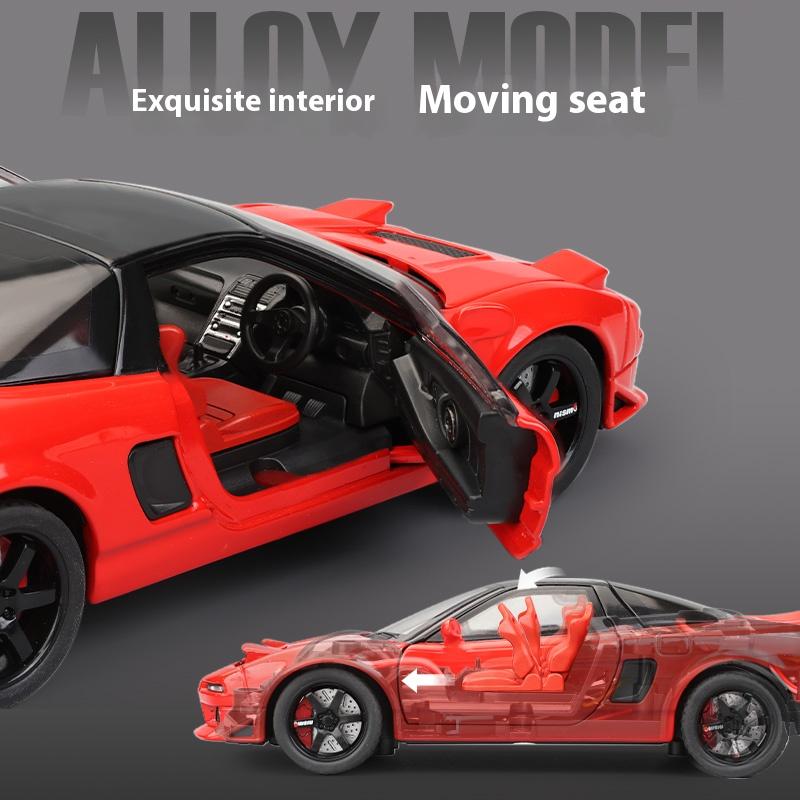 1/32 Сплав Литой Honda Acura NSX NA1 Модель Спортивного Автомобиля Симуляция Звука и Света Подставка Коллекционный Орнамент Подарок