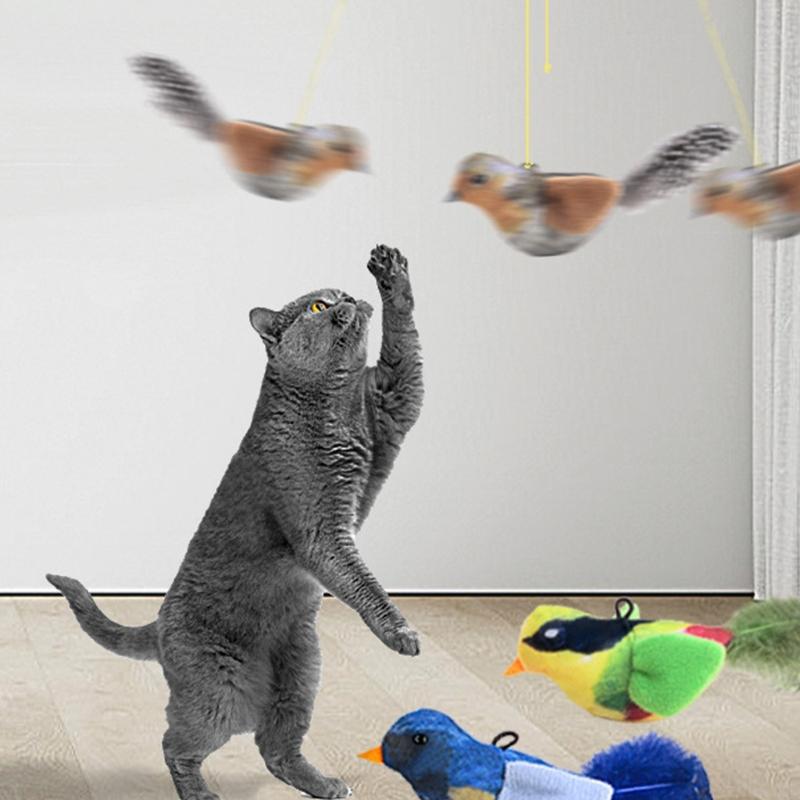 Игрушка для кошек Птица Чирикающая Интерактивная игрушка-птица Дразнящий воробей Забавная игрушка для упражнений для домашних кошек для игры и упражнений