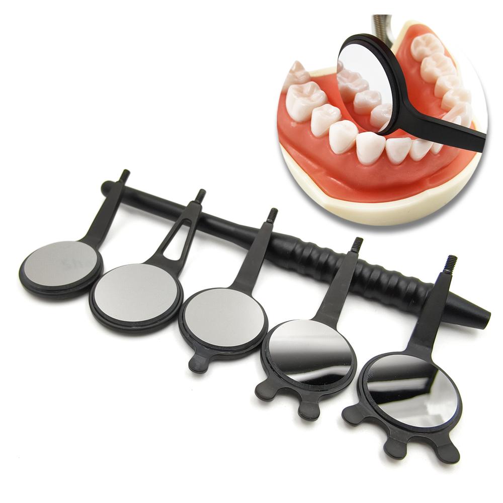 Стоматологический одонтоскоп Зеркало для рта с передней поверхностью с ручкой Уход за полостью рта Осмотр Гигиена Стекло Родиевое зеркало