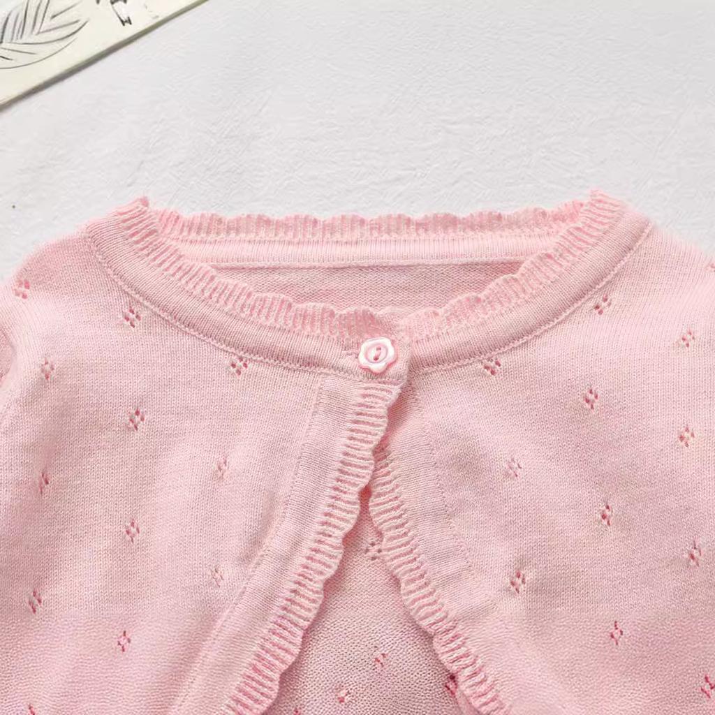 Кардиган с длинными рукавами для девочек, детские вязаные свитера с застежкой на пуговицы, топы