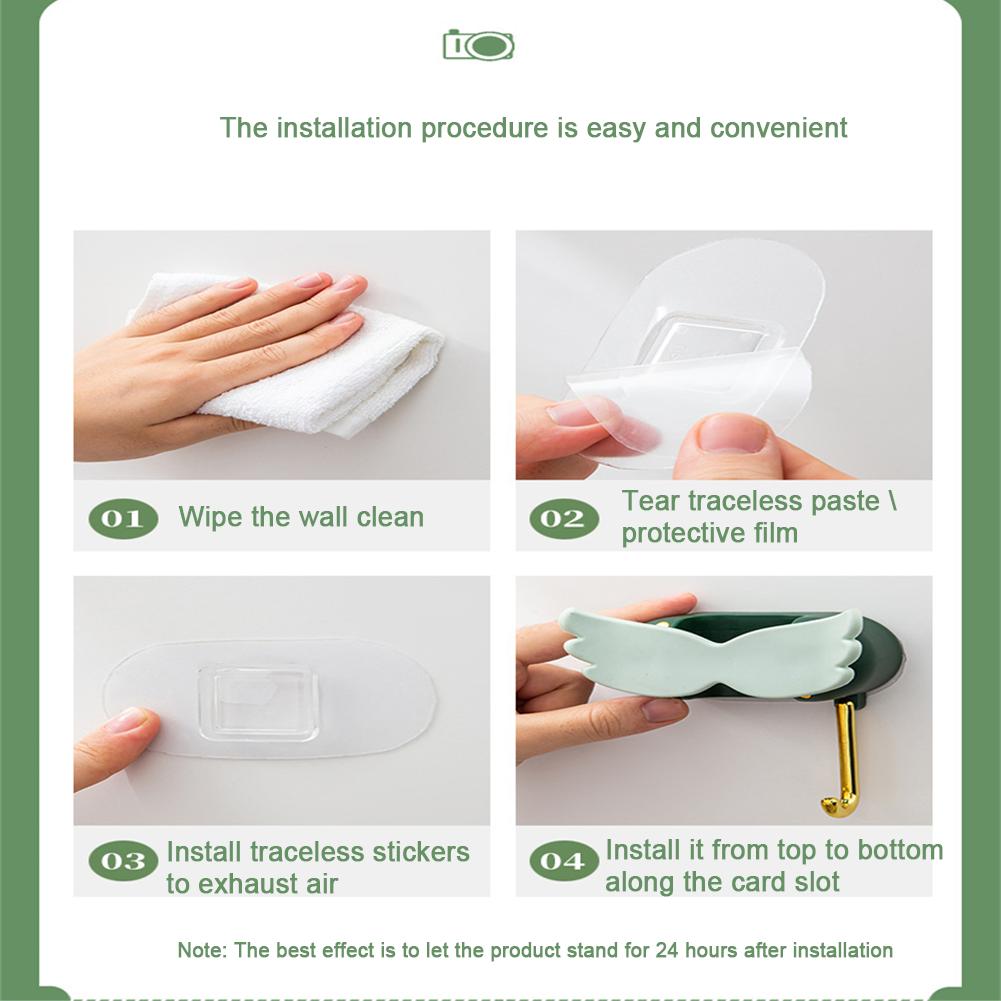 Mop Holder Strong Wall-mounted Punch-free Storage Holder With Hook Mop Clip Creative Durable Bathroom Accessories