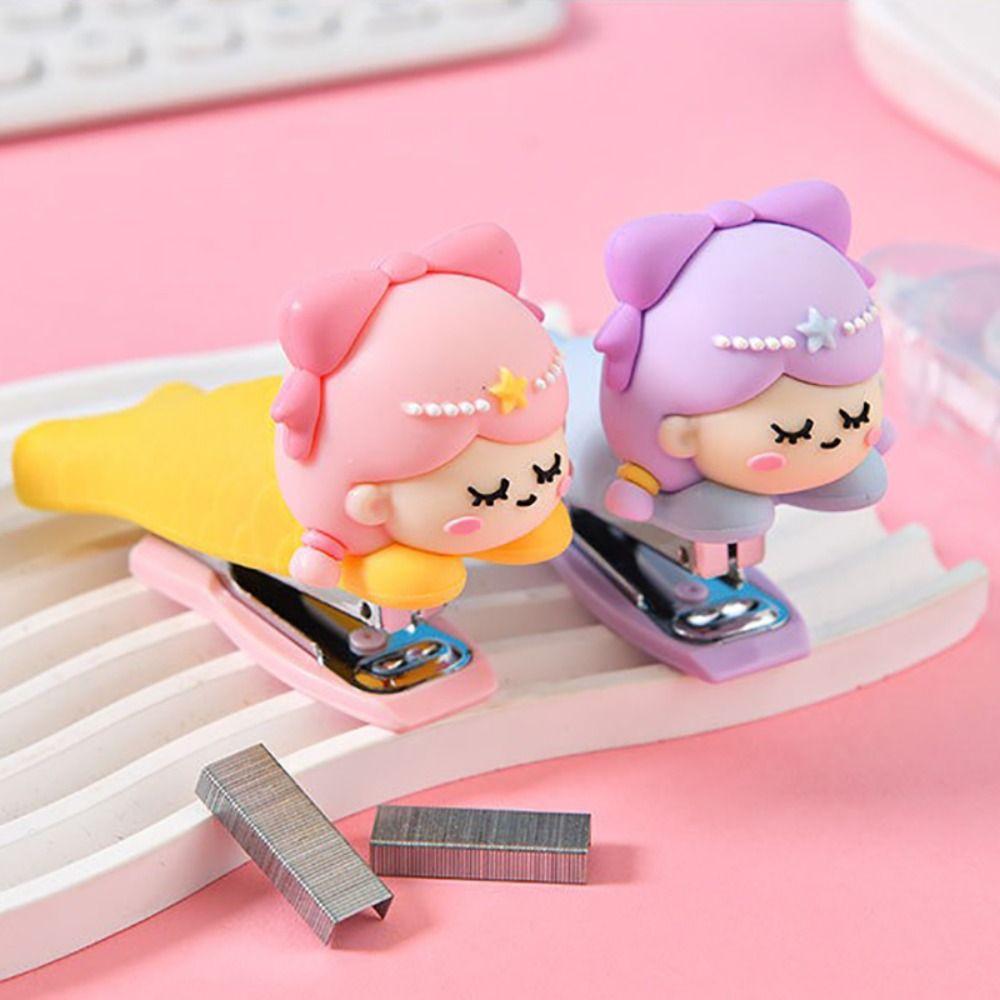 Panda/Astronaut/Dinosaur Stapler Mini Portable Stapling Machine Long Stapler Bookbinding Supplies