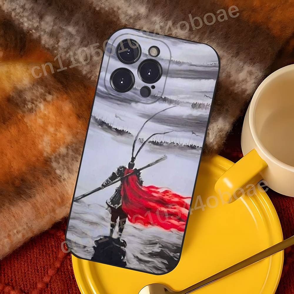 B-BlackMyth W-Wukong Чехол для телефона для iPhone 17,16,15,14,13,12,11,Pro,Max,Plus Ударопрочный чехол