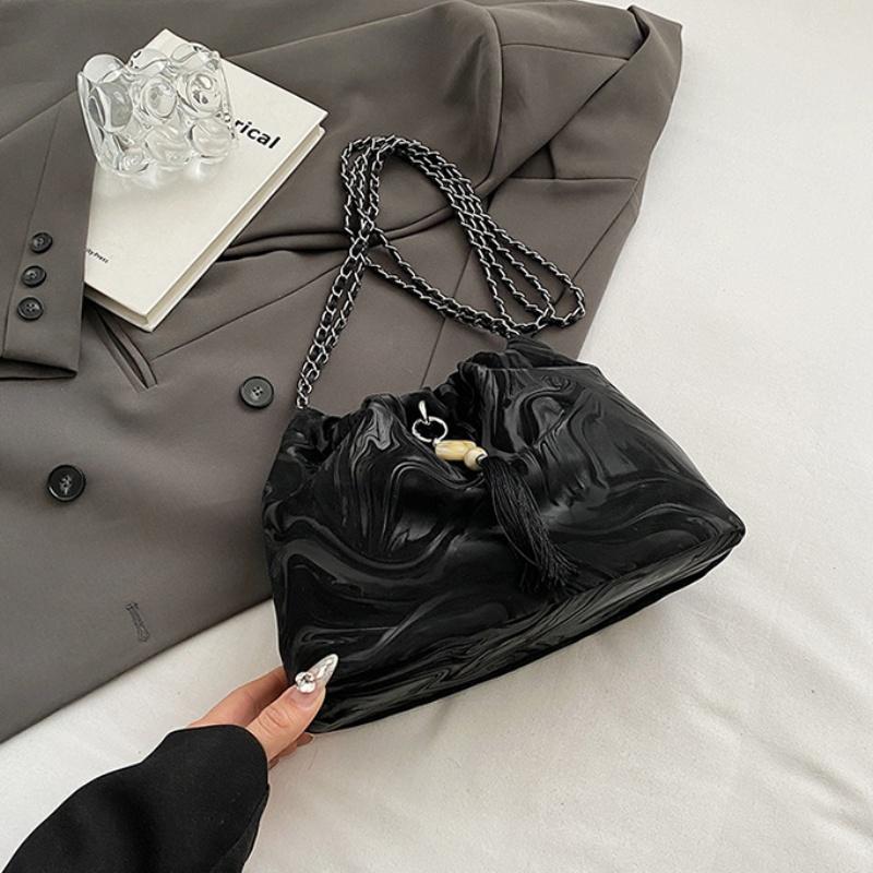 Модная сумка-ведро на шнурке, китайская сотня сумок, женская сумка через плечо с цепочкой, подвеска, украшение из искусственной кожи