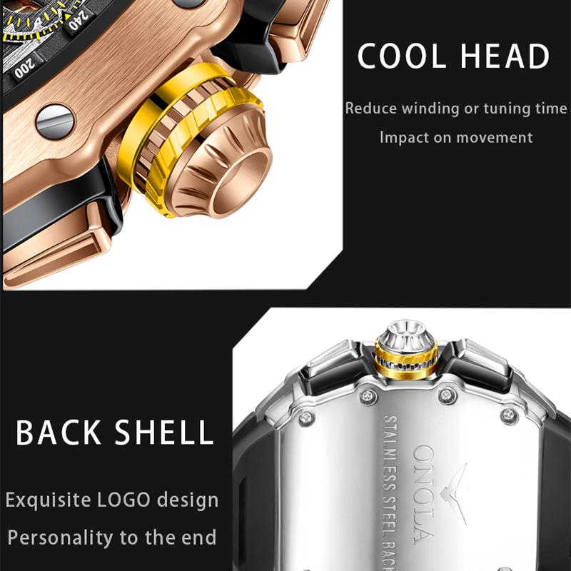 Кварцевые часы для мужчин, ковшовый стиль, таймер, хронограф, календарь, водонепроницаемые, 50 м, силиконовый ремешок, спортивные мужские часы Reloj Hombre