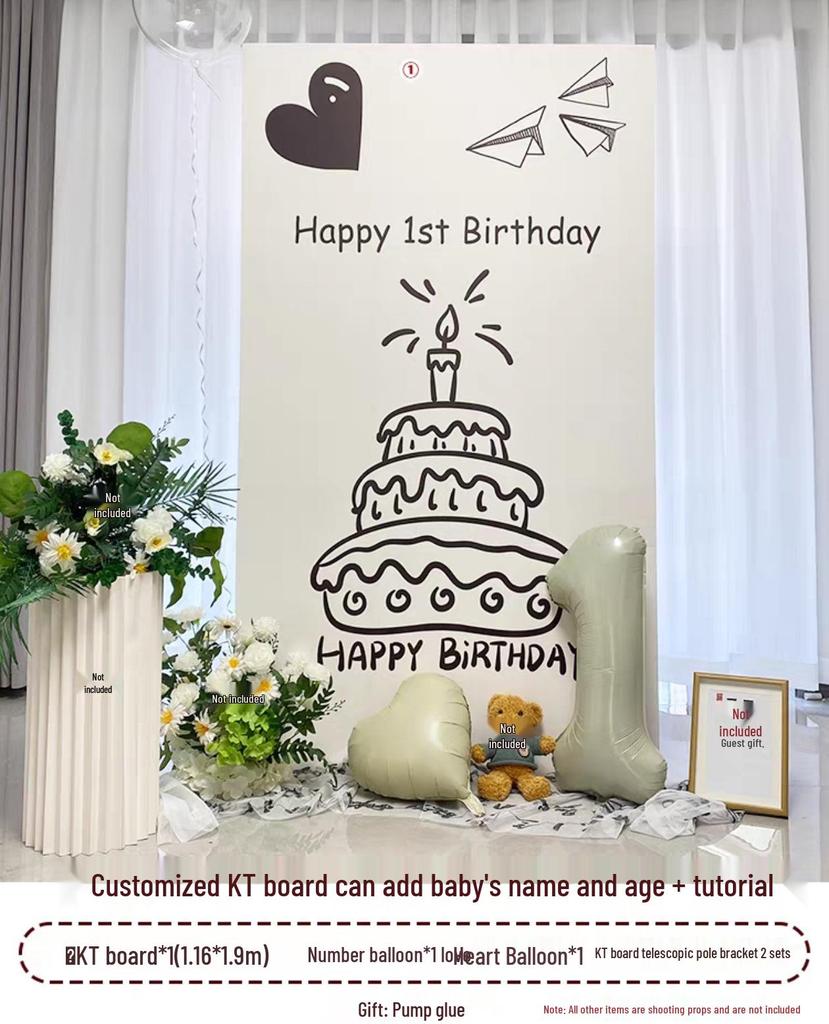 Украшения на первый день рождения в корейском стиле: Воздушные шары и фон для мальчиков и девочек