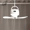 Multifunctional Picnic Cooling Device 2-in-1 Portable Ceiling Fan Rechargeable Wireless Tent Fan with LED Light Remote Control 4 Speeds,