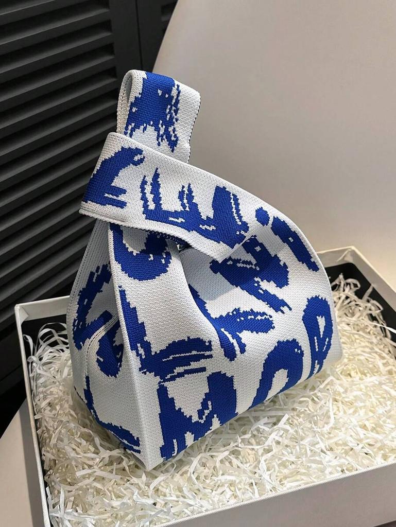 Вязаная сумка-ведро из пряжи, многофункциональная сумка на запястье, плетеная сумка, мультяшная ручная повседневная сумка. zwq